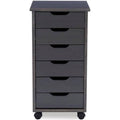 Grey 6-Drawer Rolling Storage Cart L6475