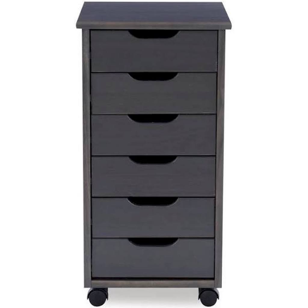 Grey 6-Drawer Rolling Storage Cart L6475