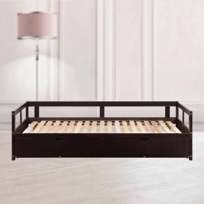 Espresso Solid Wood Daybed with Trundle I55808