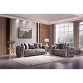 Gray Velvet 2Pc Living Room Set With Wood D30999