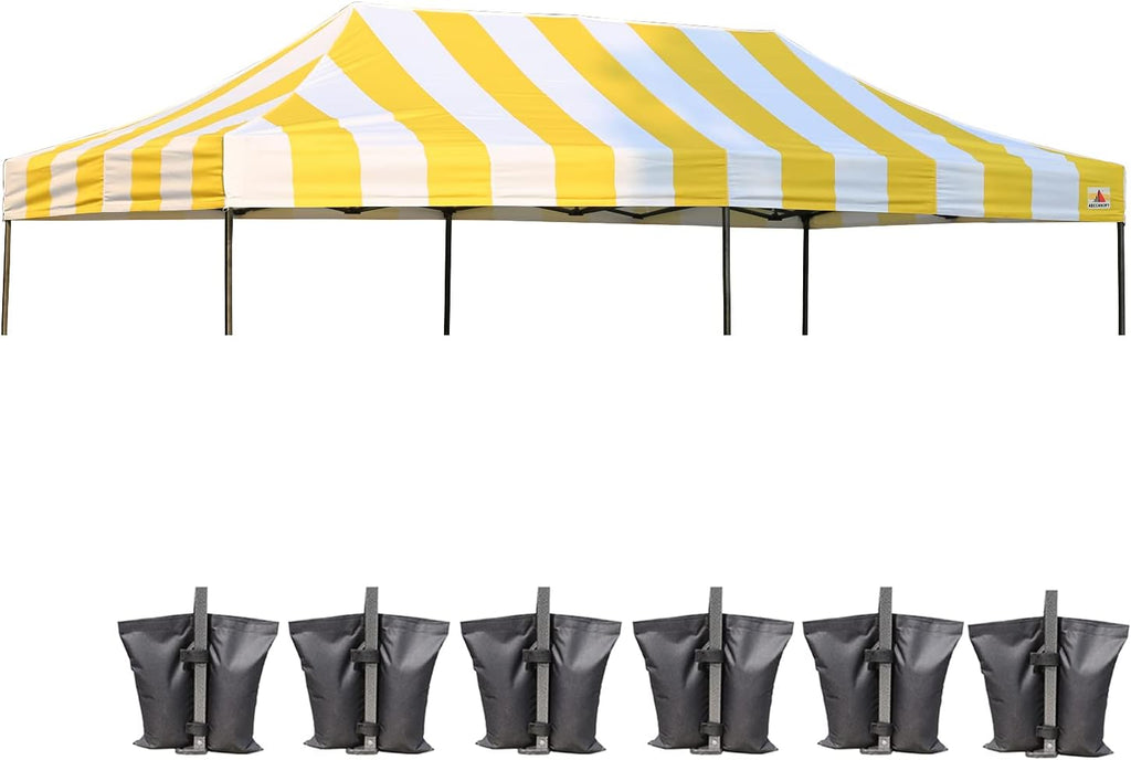 10x20 Yellow & White Stripe Replacement Canopy Top K644