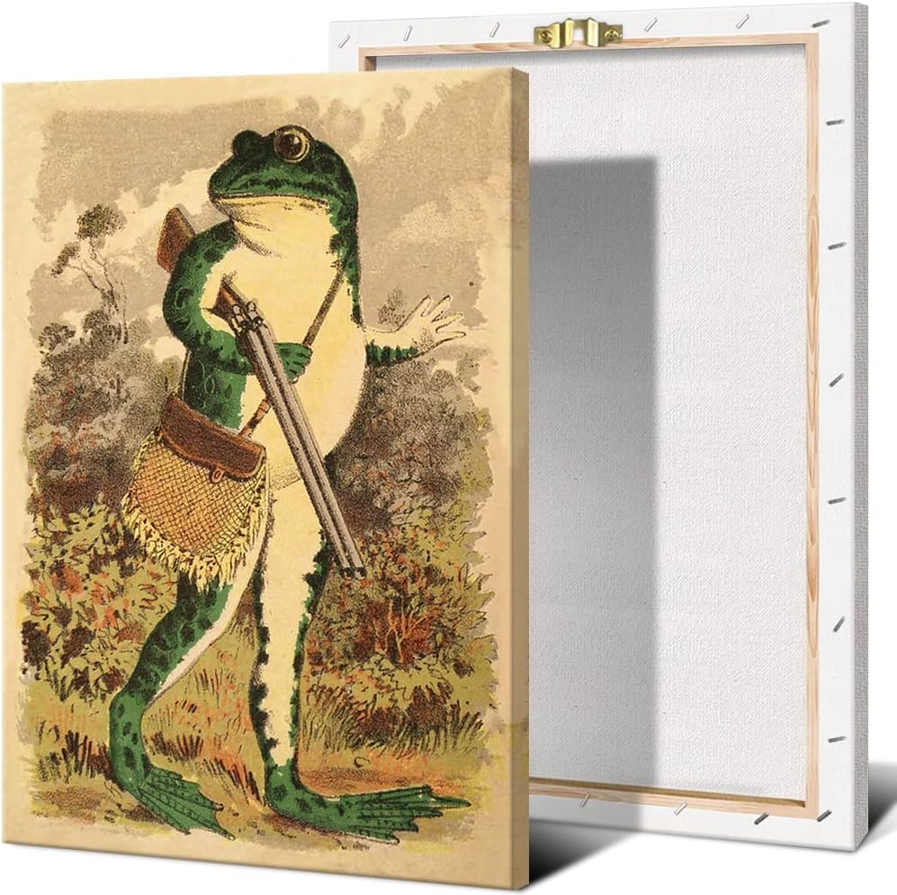 Banjo Frog Art Poster Canvas Painting Wall Art Picture B494