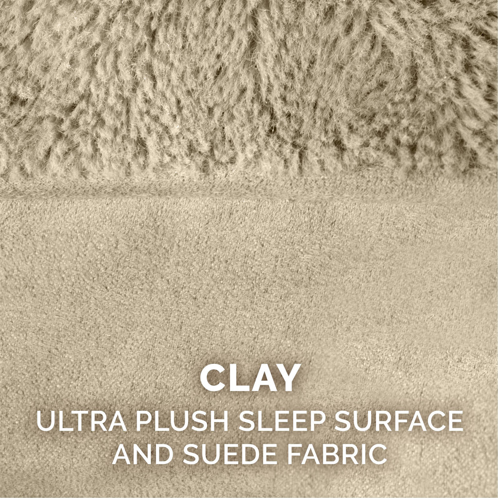 Clay Plush Suede Memory Foam Dog Bed E373664