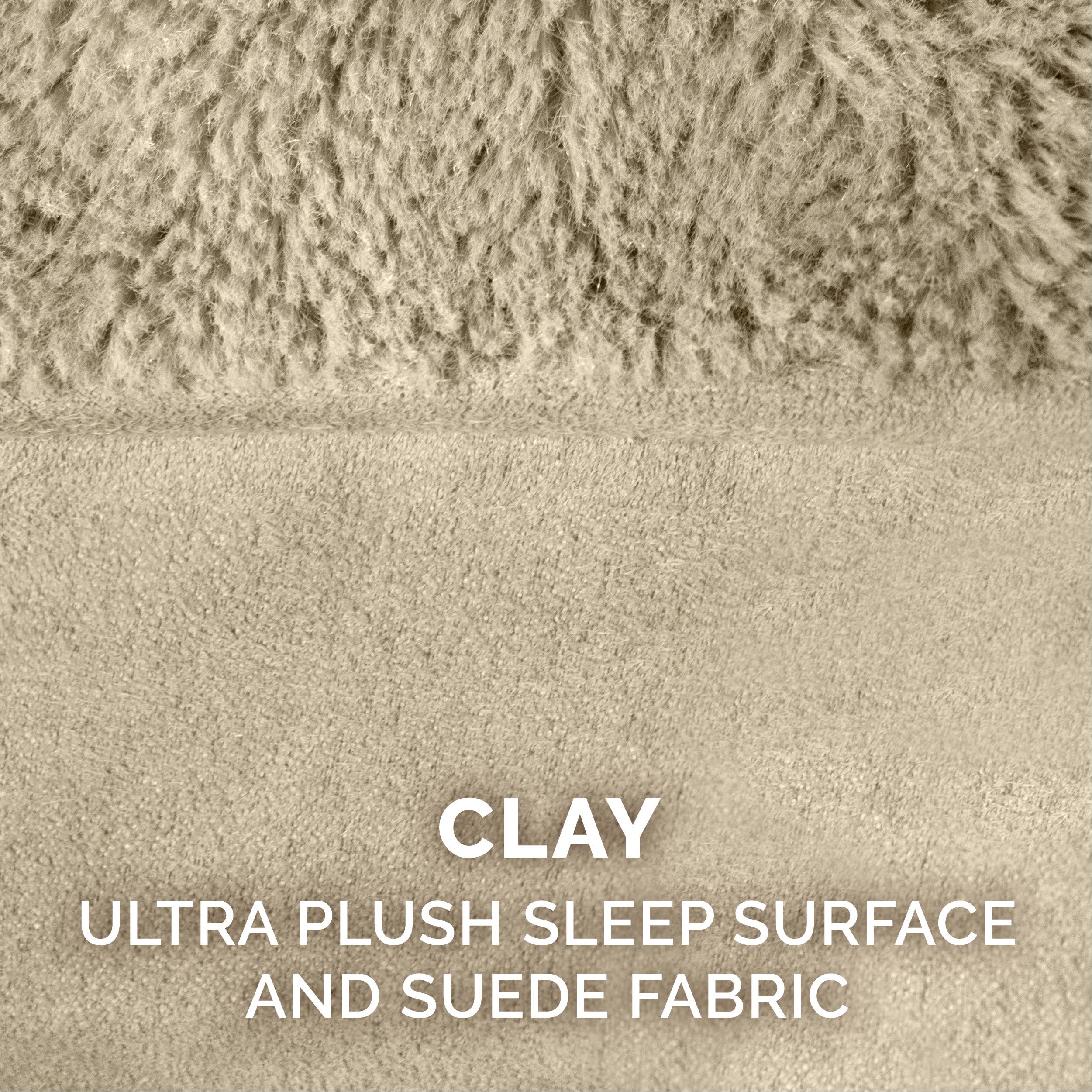 Clay Plush Suede Memory Foam Dog Bed E373664