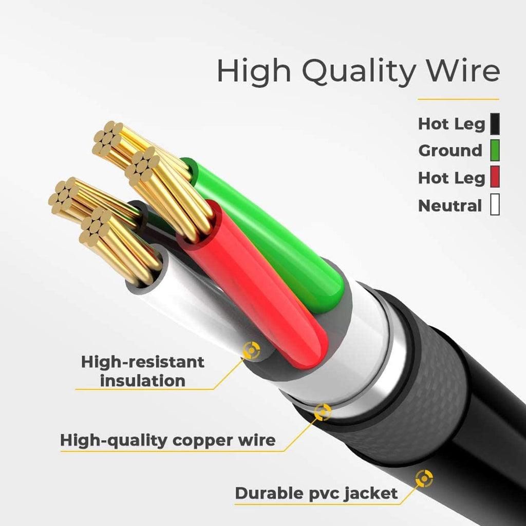 50 Amp Generator Power Extension Cord, Locking Connector, 20 Inch, Pack of 2 Z239958