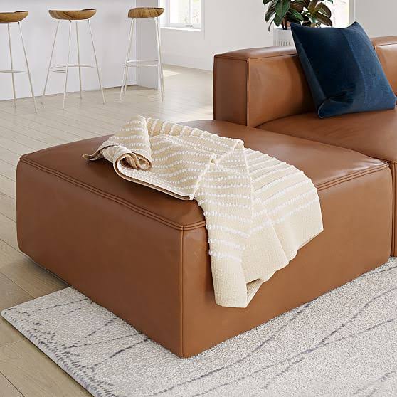 Old Saddle Leather Ottoman G8290