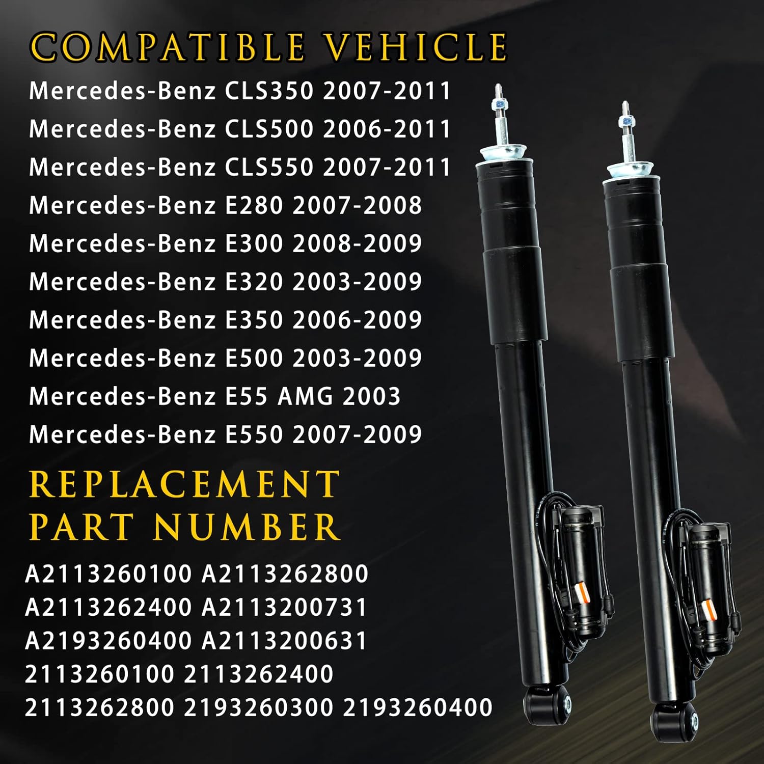 Rear Air Suspension Bare Strut Assembly Shock Absorber with Electronic Control X457207