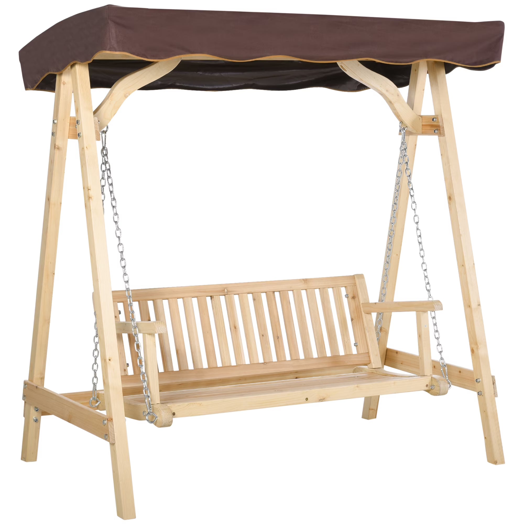 2-Person Outdoor Porch Swing with Wooden Stand E857
