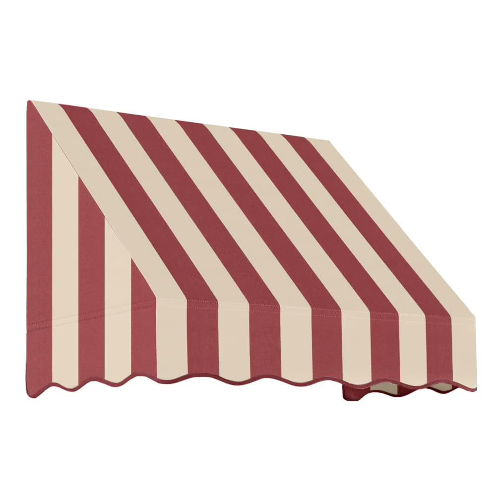 Burgundy/Tan Stripe Acrylic Fixed Awning R8844