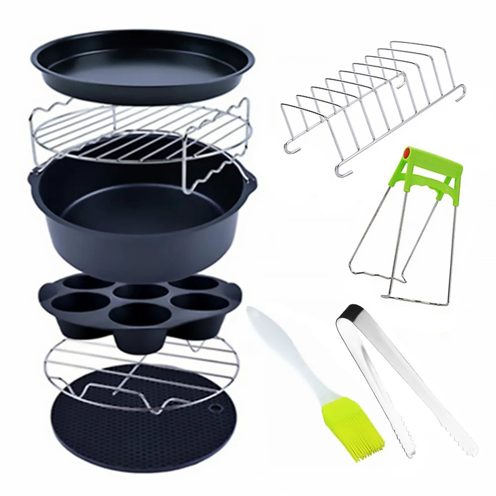 Air Fryer Accessories Set Kitchen Food Rack Basket Mould Cake Y6319