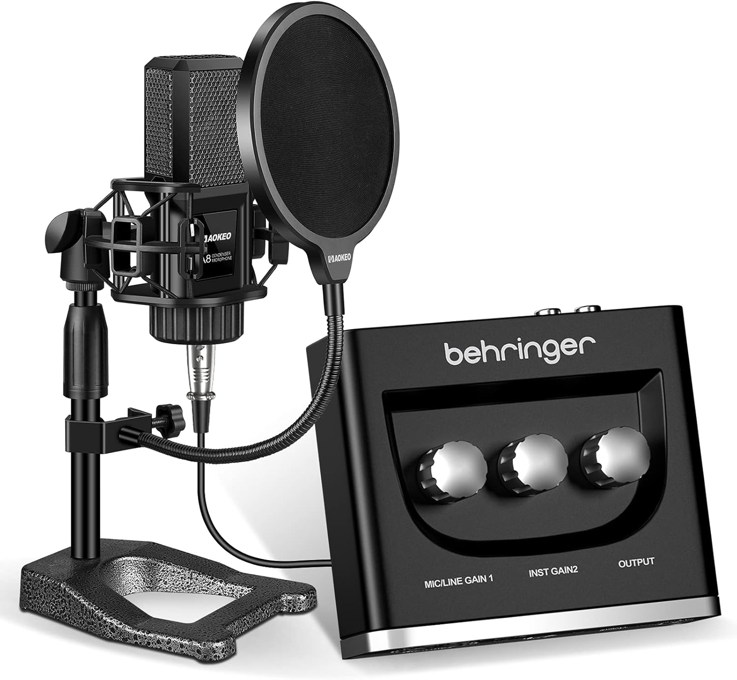 Studio Condenser Microphone with Shock Mount, Pop Filter, and XLR Cable N728372