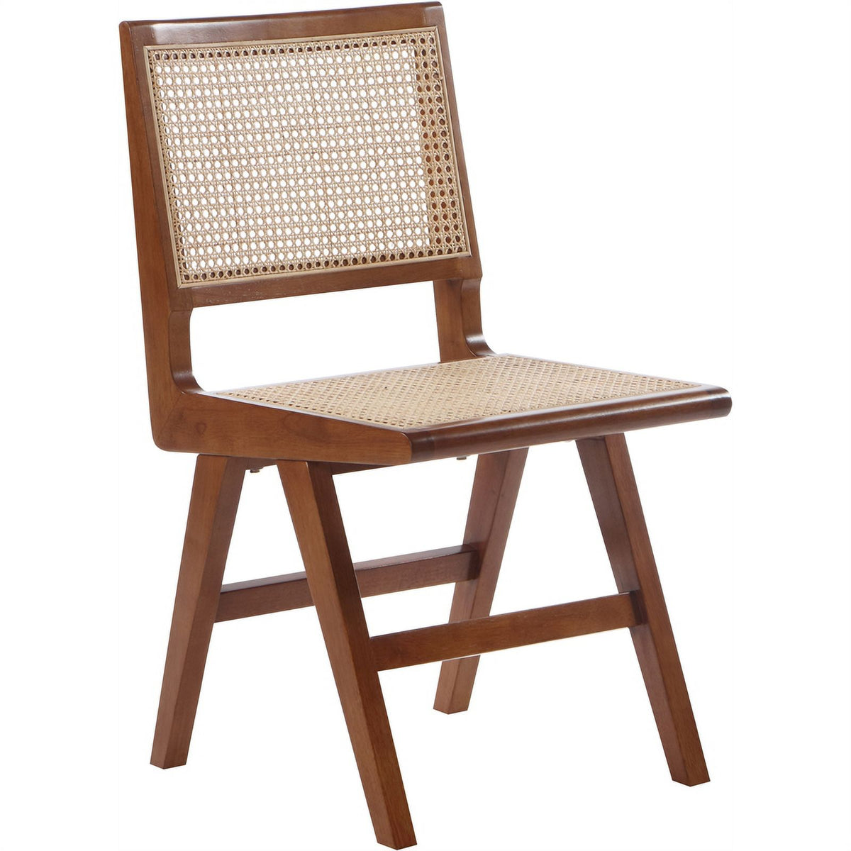 18.1" Solid Wood Dining Side Chair in Walnut (Set of 2) M13482