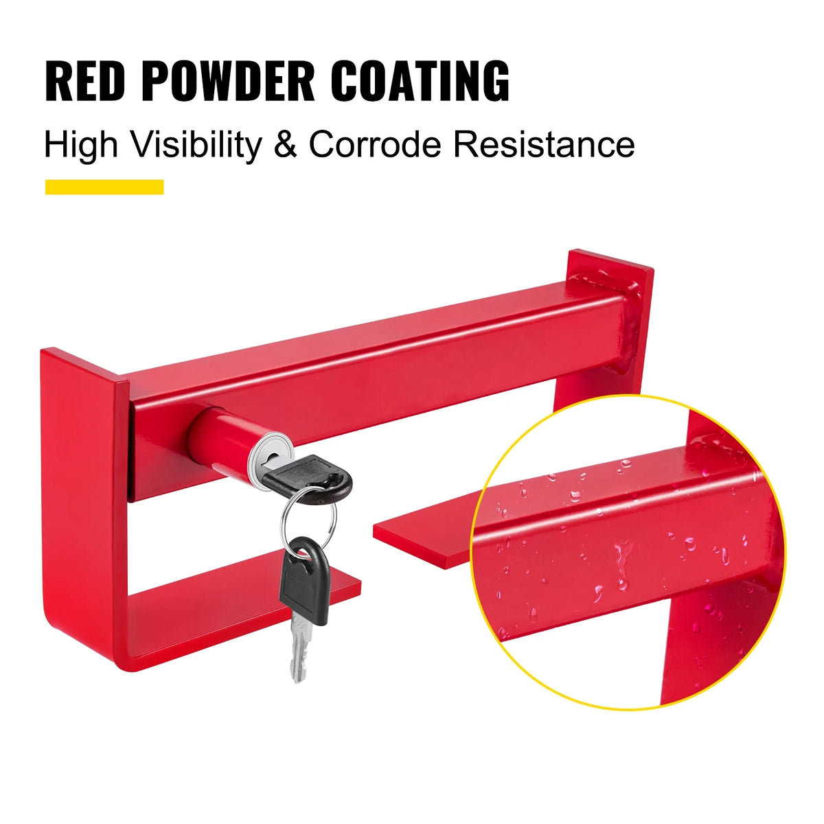 Red Powder-Coated Semi Truck Door Lock with 2 Keys D63445