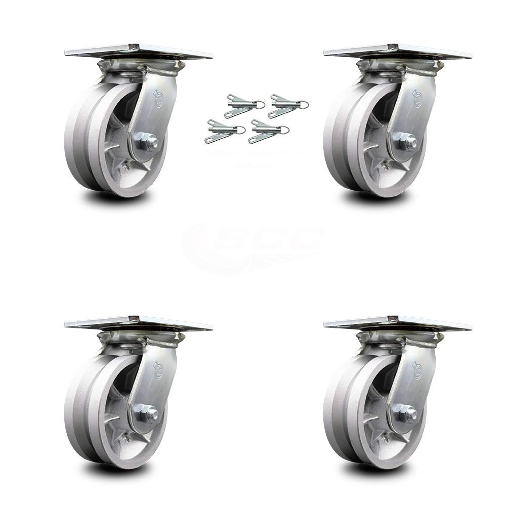 Heavy Duty Swivel Caster with 8 x 2 Silver Wheel, Pack of 2 S838757