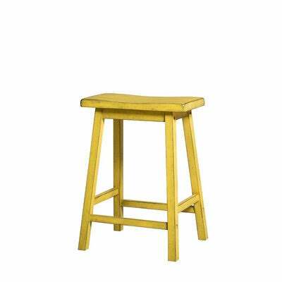 Antique Yellow Counter Stool I53324