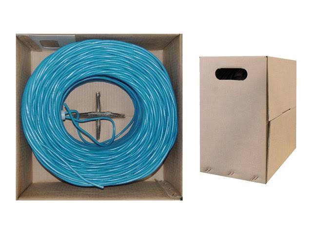 Bulk Shielded Cat6 Blue Ethernet Cable Solid Spool 1000 Foot X70694