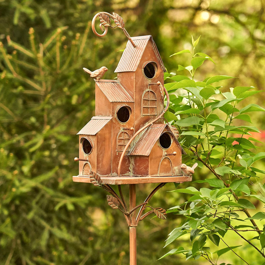 Large Copper Colored Multi-Birdhouse Stakes C806