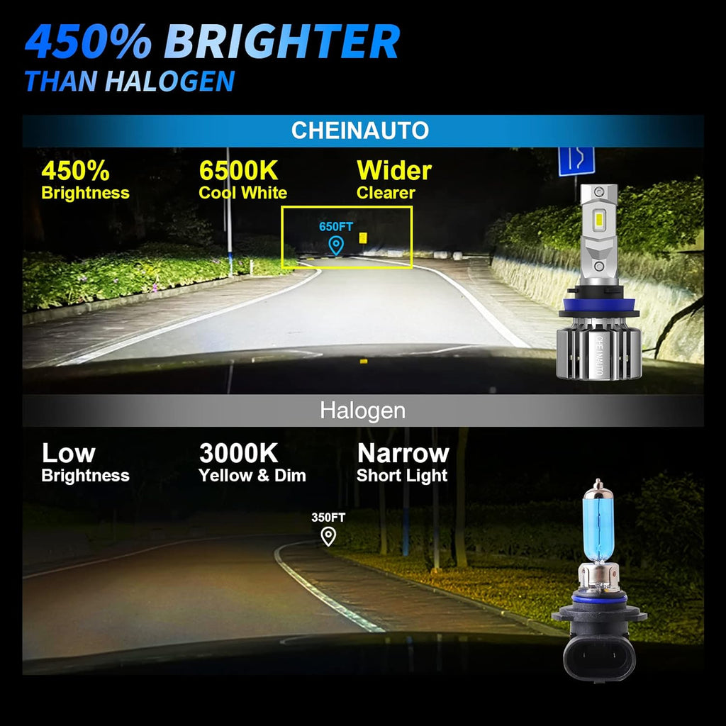LED Headlight Bulbs Combo, 80W 14000LM 6500K Cool White, Pack of 4 Pack of 2 S609680