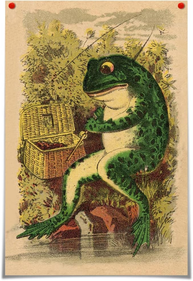 Banjo Frog Art Poster Canvas Painting Wall Art Picture B494