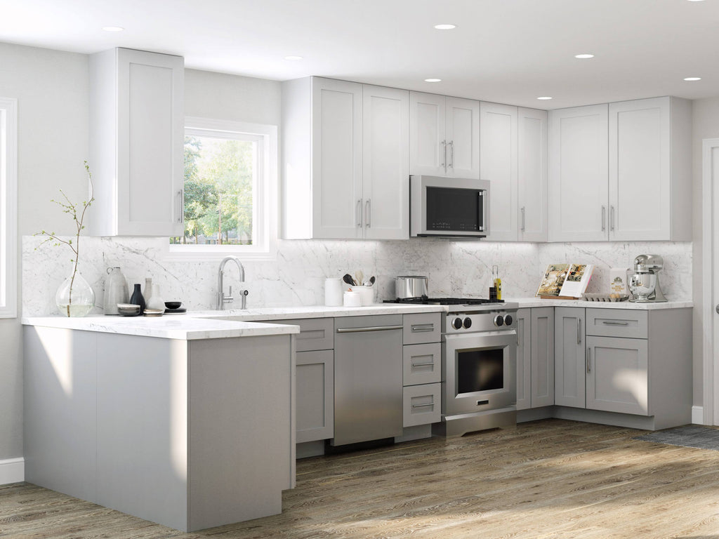 Vesper White Shaker Assembled Plywood Base Kitchen Cabinet with Soft Close J39277
