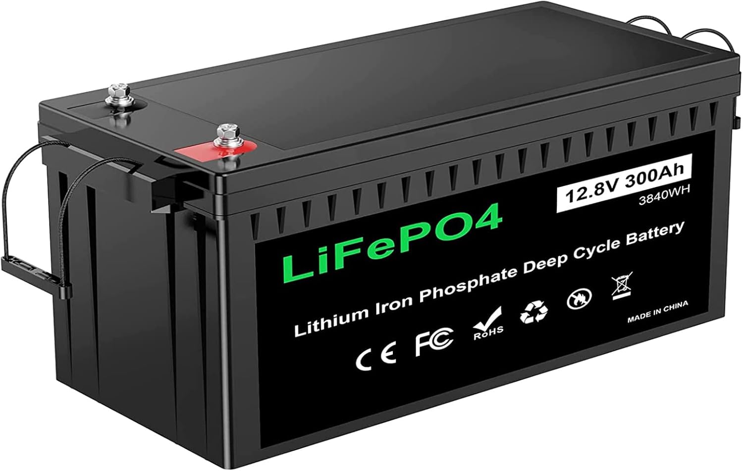 12V 200Ah Plus Lithium Battery, LiFePO4 RV Deep Cycle Rechargeable Battery, Built-in 200A BMS C862