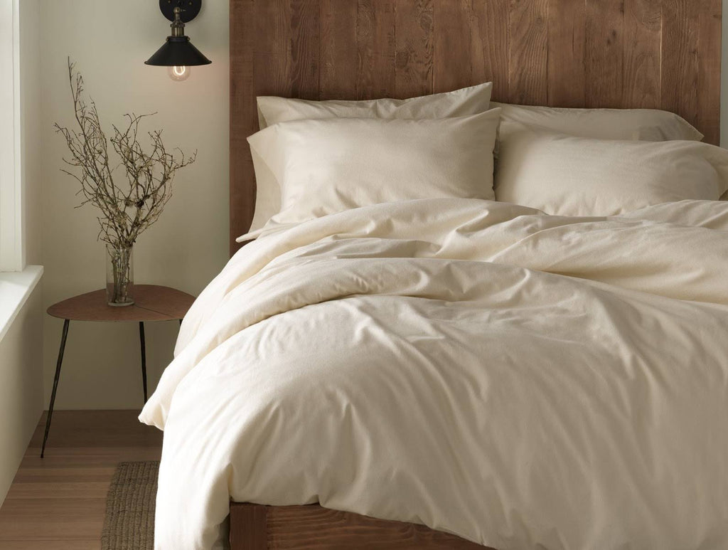 Full Organic Flannel Fitted Sheet Alpine White V57030