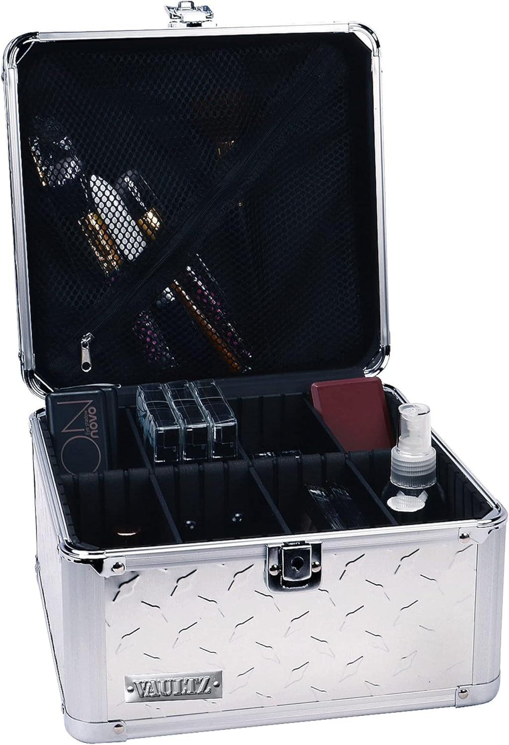 White Locking Storage Box with Adjustable Compartments X712