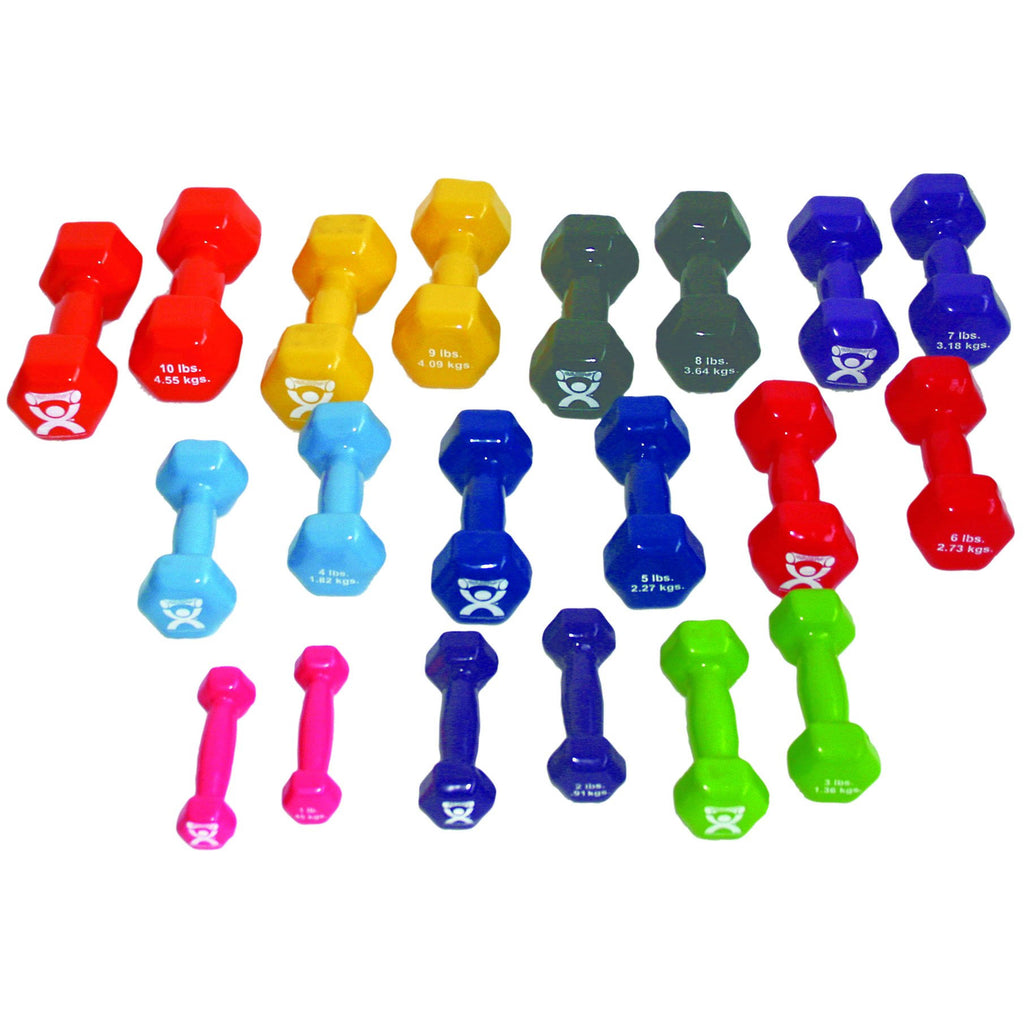10-Piece Vinyl Coated Dumbbell Set with Wall Rack S487