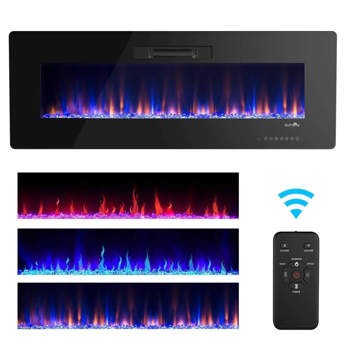 Recessed Wall Mounted Electric Fireplace U341693