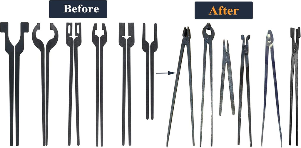 6 Set DIY Rapid Tongs Bundle with 7 Stainless Steel Rivet for Blacksmith D7434