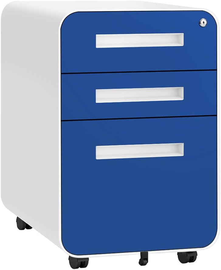 Black 3 Drawer Locking Rolling File Cabinet O277140