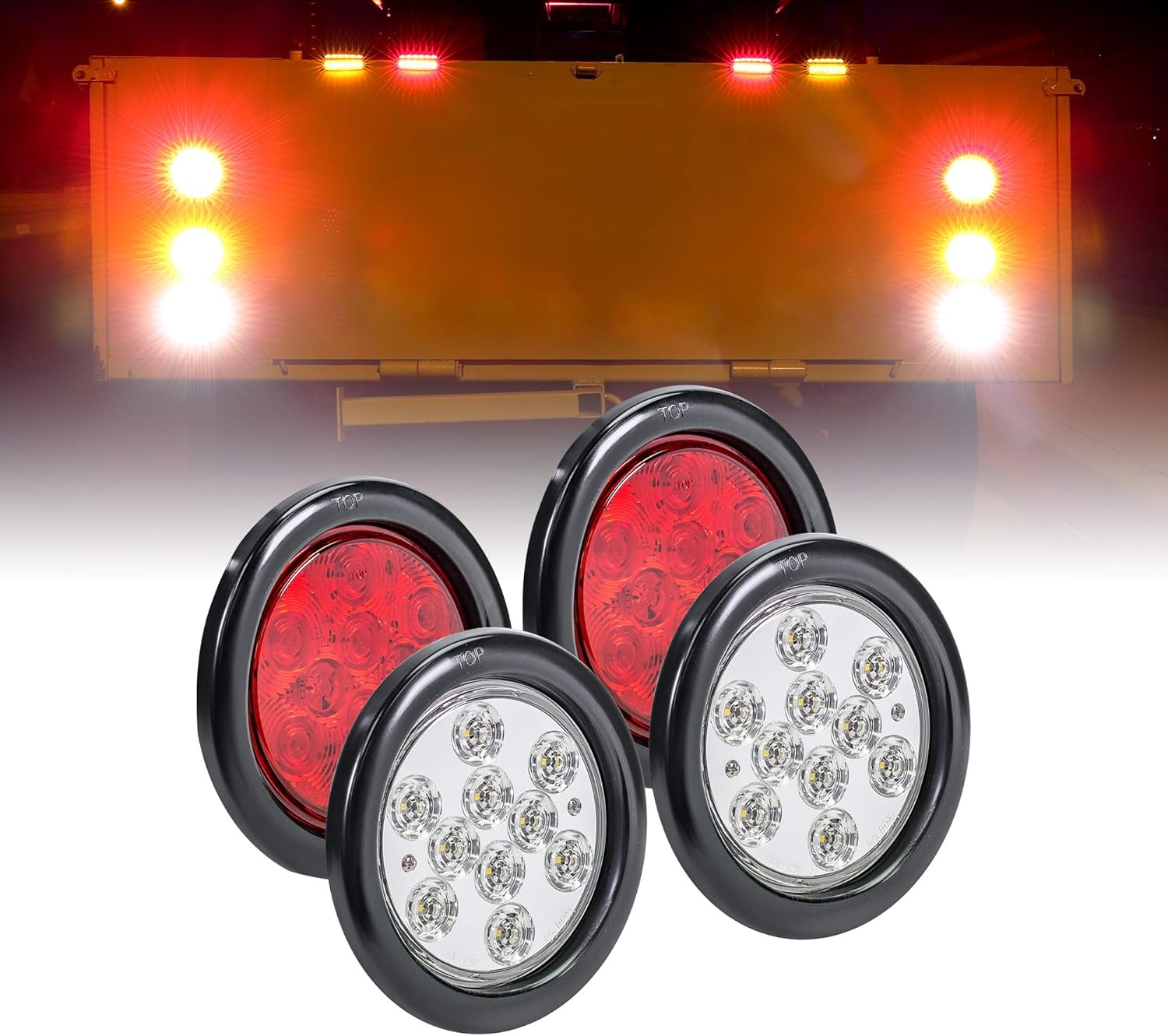 4" Round 24 LED Trailer Tail Light Kit O6982