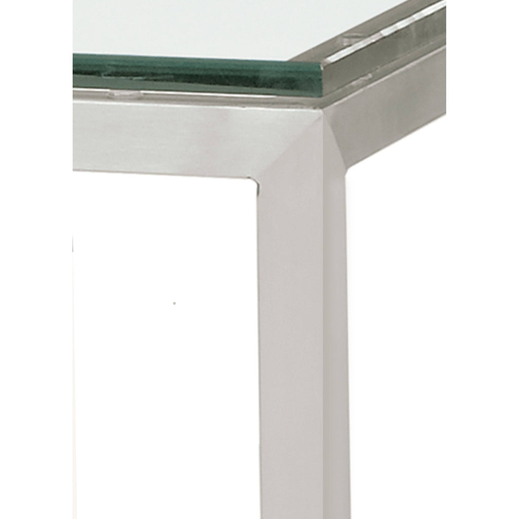 Clear Tempered Glass Patio Bar Table with Ocean Blue Base S37158