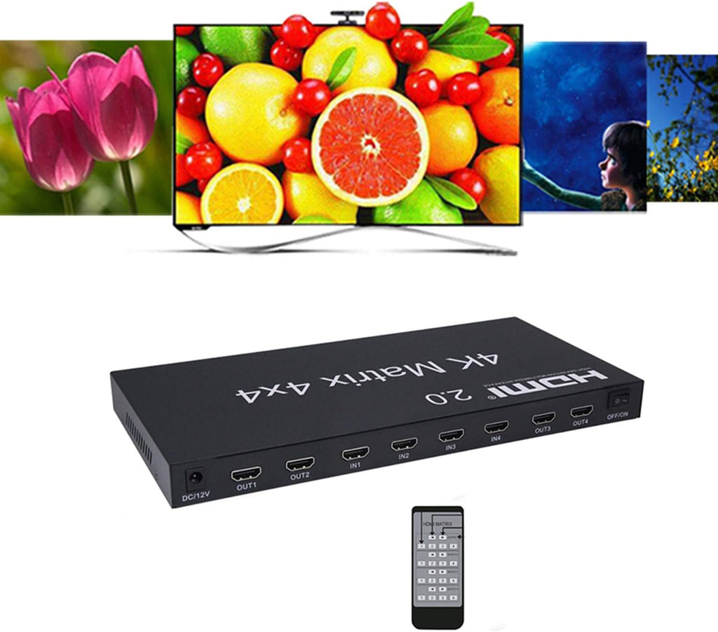 HDMI Matrix 4x4 4K 60Hz 4:4:4 HDR EDID Scaler Switch 18Gbps G420