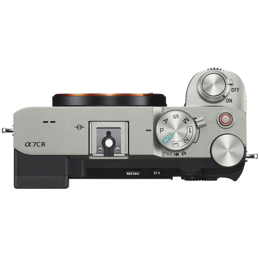 Silver Full Frame Mirrorless Interchangeable Lens Hybrid Camera Body with Photography Bag Case, Extra Battery, Charger, Tripod F787015