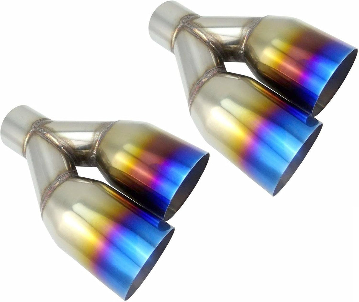Polished Stainless Steel Dual Exhaust Tips 2.5" Inlet 3.5" Outlet Pack of 2 H751188