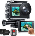 4K 30FPS 20MP Underwater Camera with WiFi Touch Screen EIS 2.4G Remote Control 131feet Waterproof Camera with 2x1350mAh Batteries Z27617