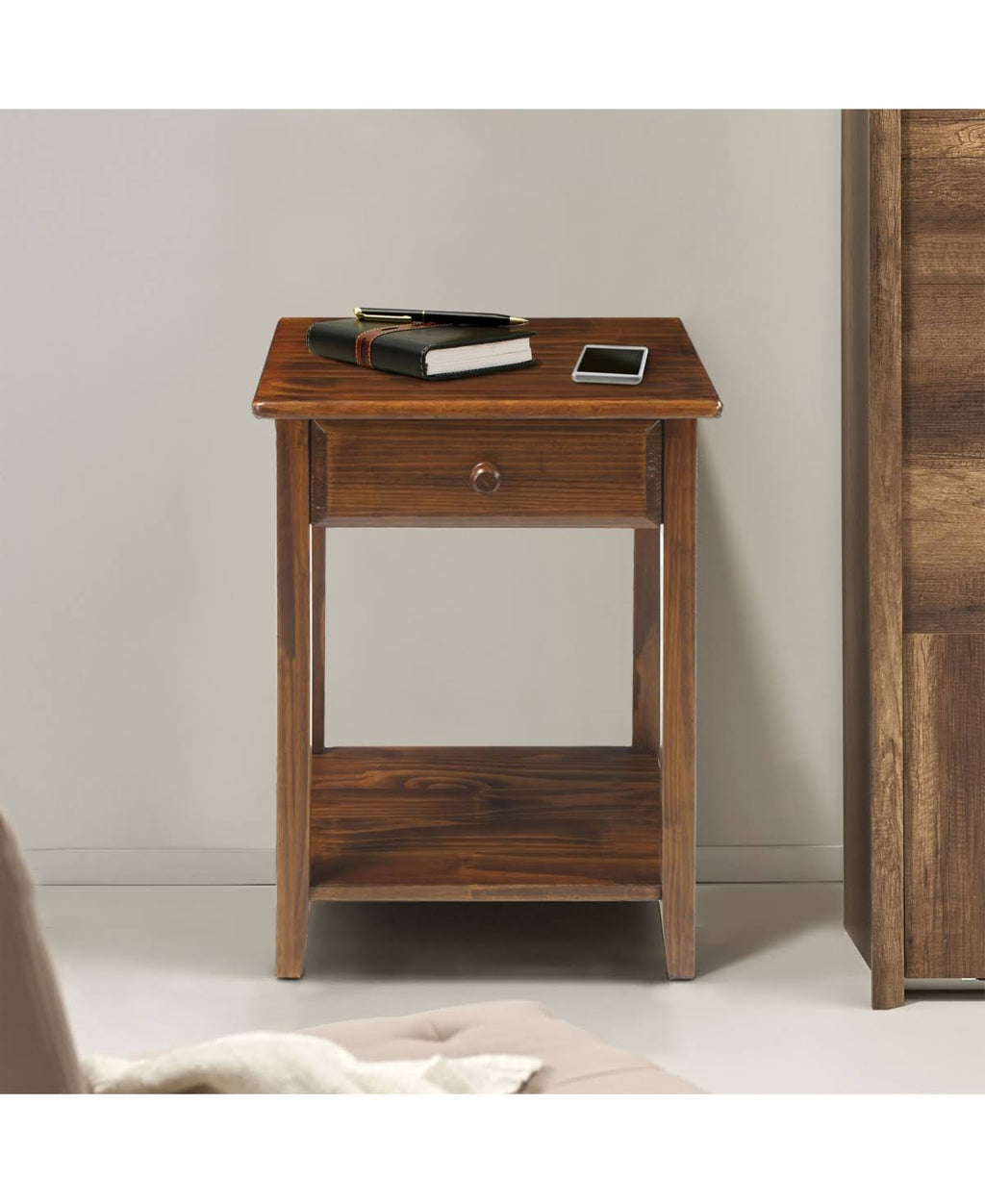 White Nightstand with USB Port R6755