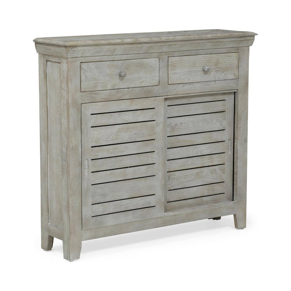 Sandblast Grey Accent Cabinet with Doors S123