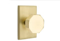 Satin Brass Passage Octagon Knob with Rectangular Rose V422