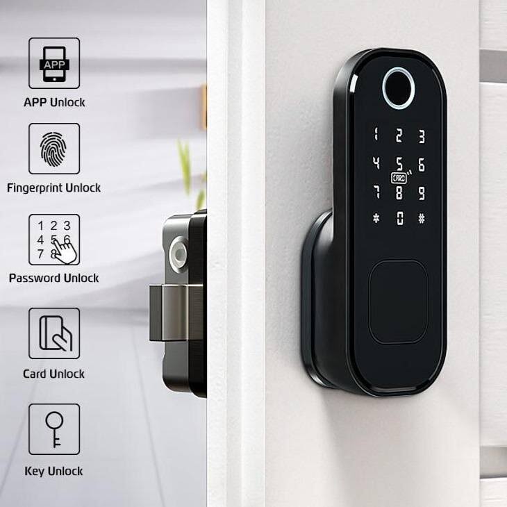WiFi Fingerprint Smart Card Digital Code Electronic Door Lock Z39464