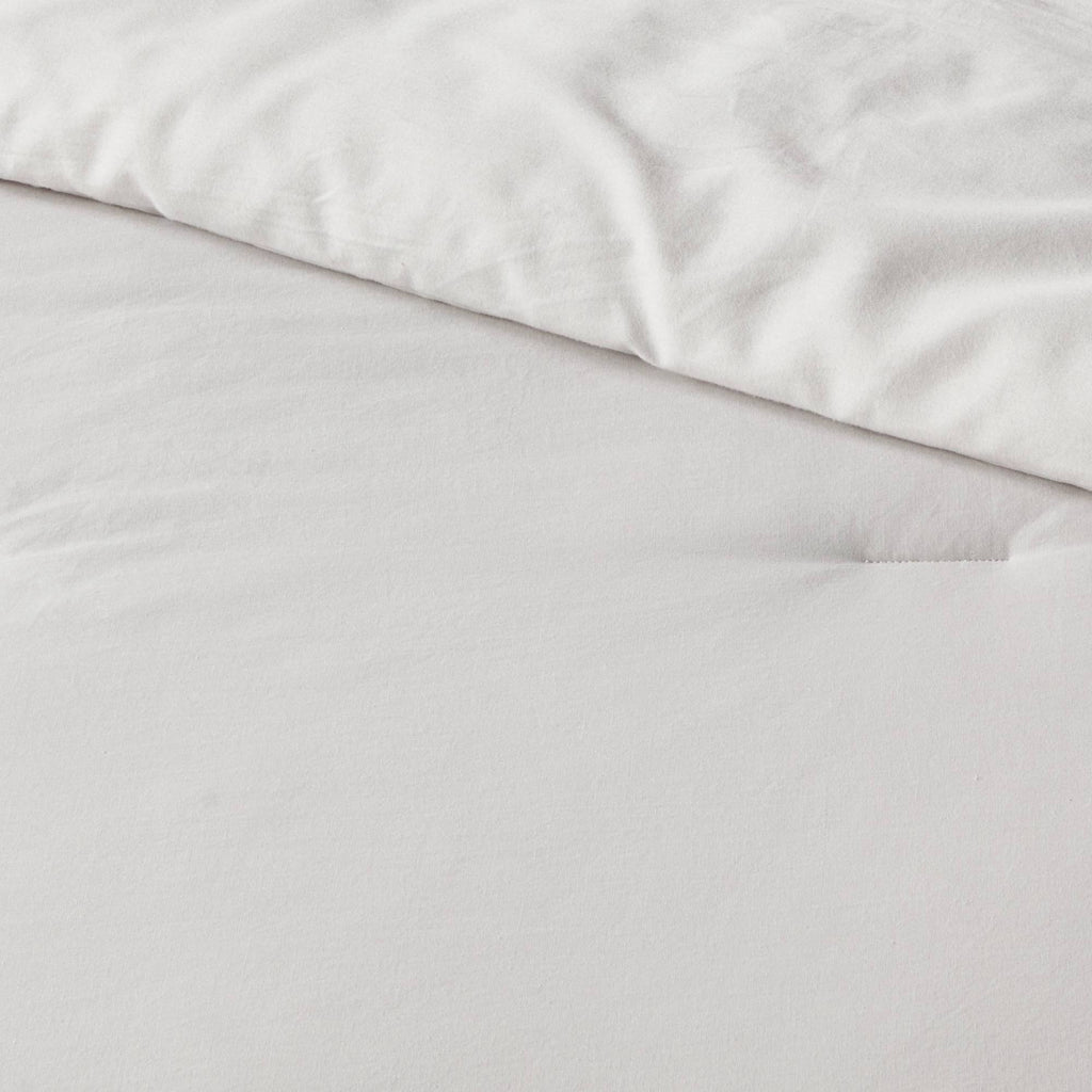 Light Gray Cotton Sateen Comforter & Sham Set Q633890