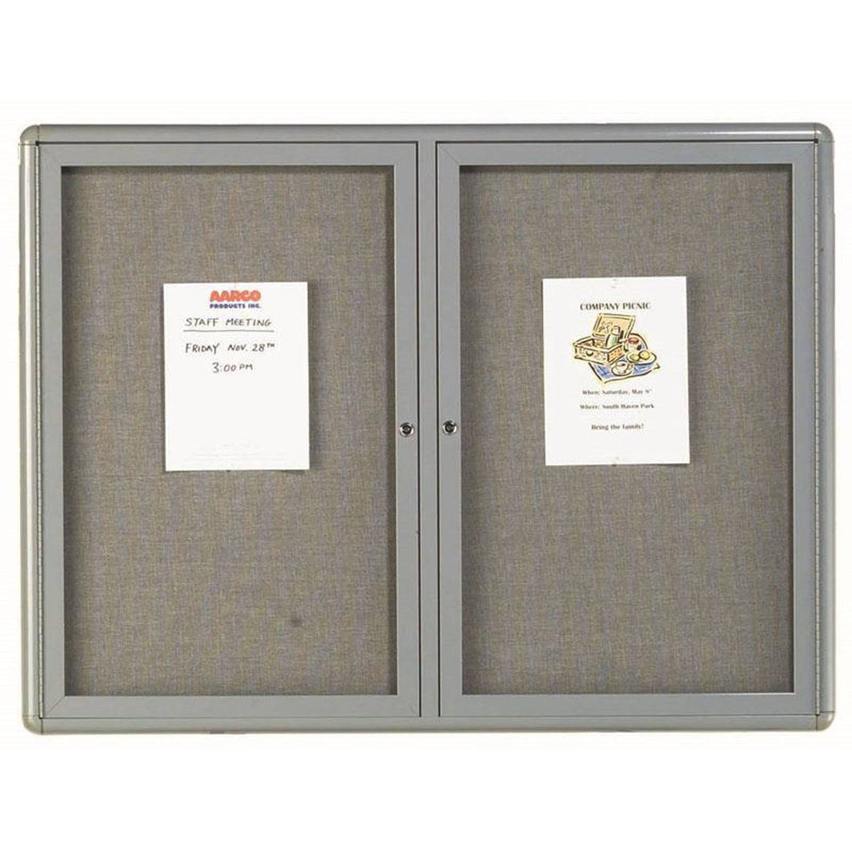 Enclosed Bulletin Board, Medium Grey S871516