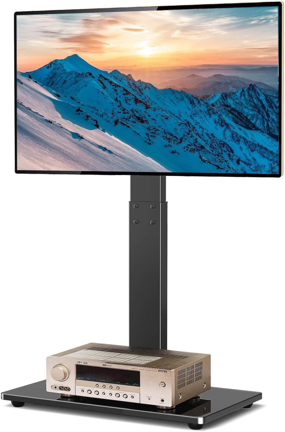 Black Swivel Floor TV Stand for 32-65 inch TVs, VESA 600x400mm U3696