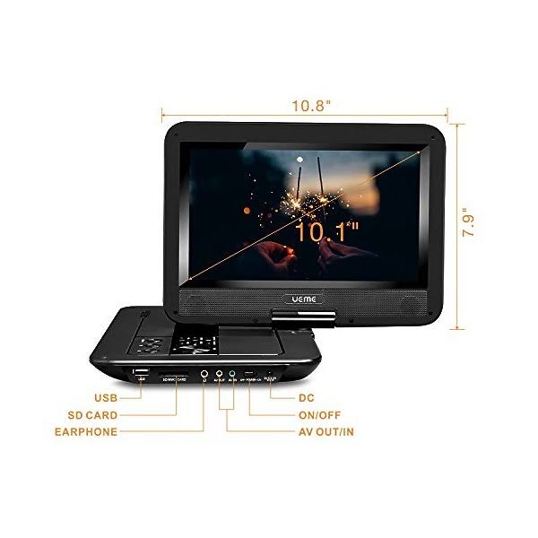 Portable DVD CD Player with 10.1 Inches LCD Screen D1169