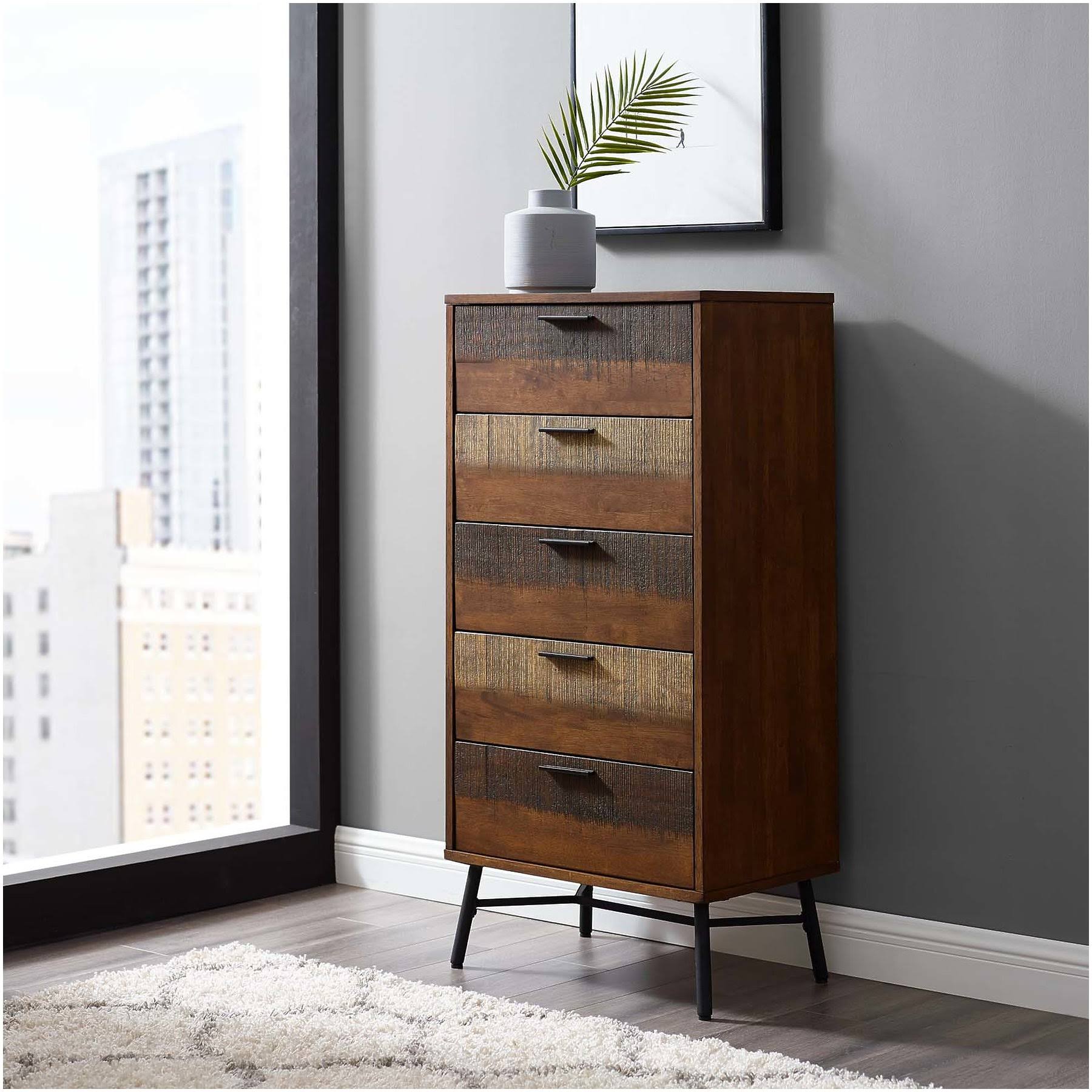 Rustic Wood Chest Walnut I7546