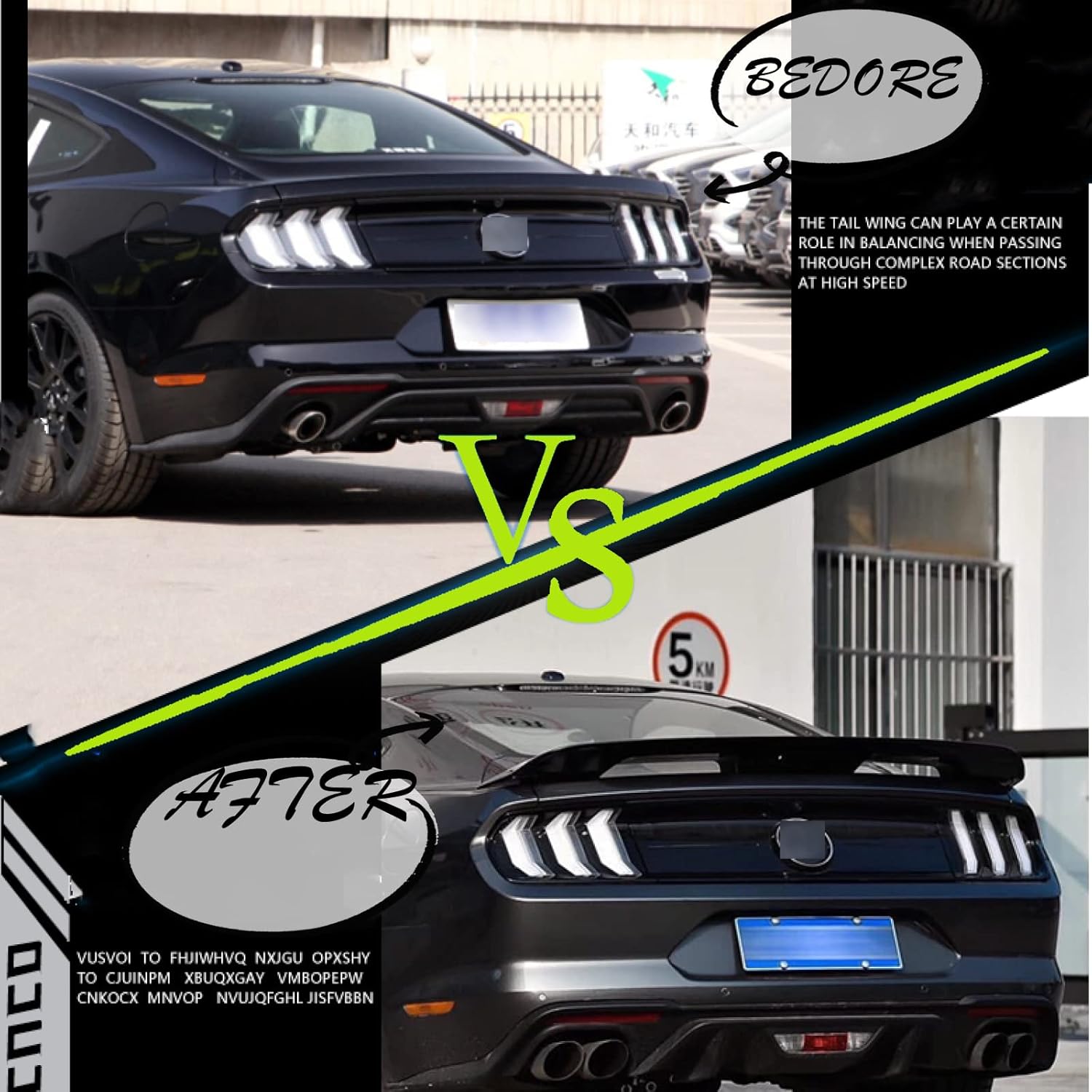 Glossy Black Rear Trunk Wing Spoiler T9798