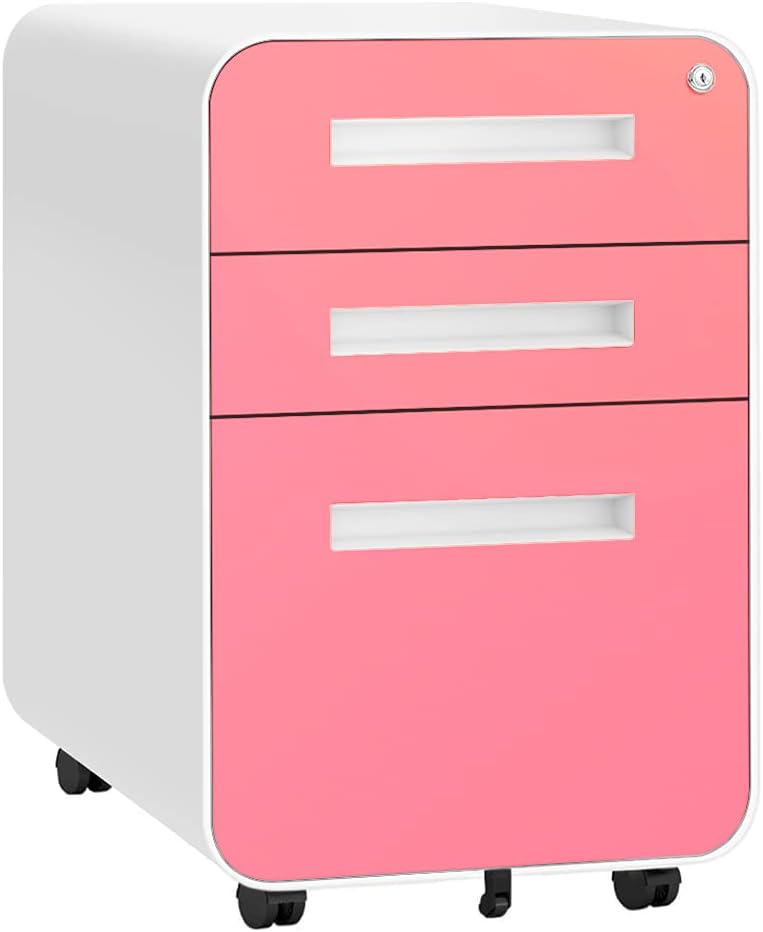 Black 3 Drawer Locking Rolling File Cabinet O277140