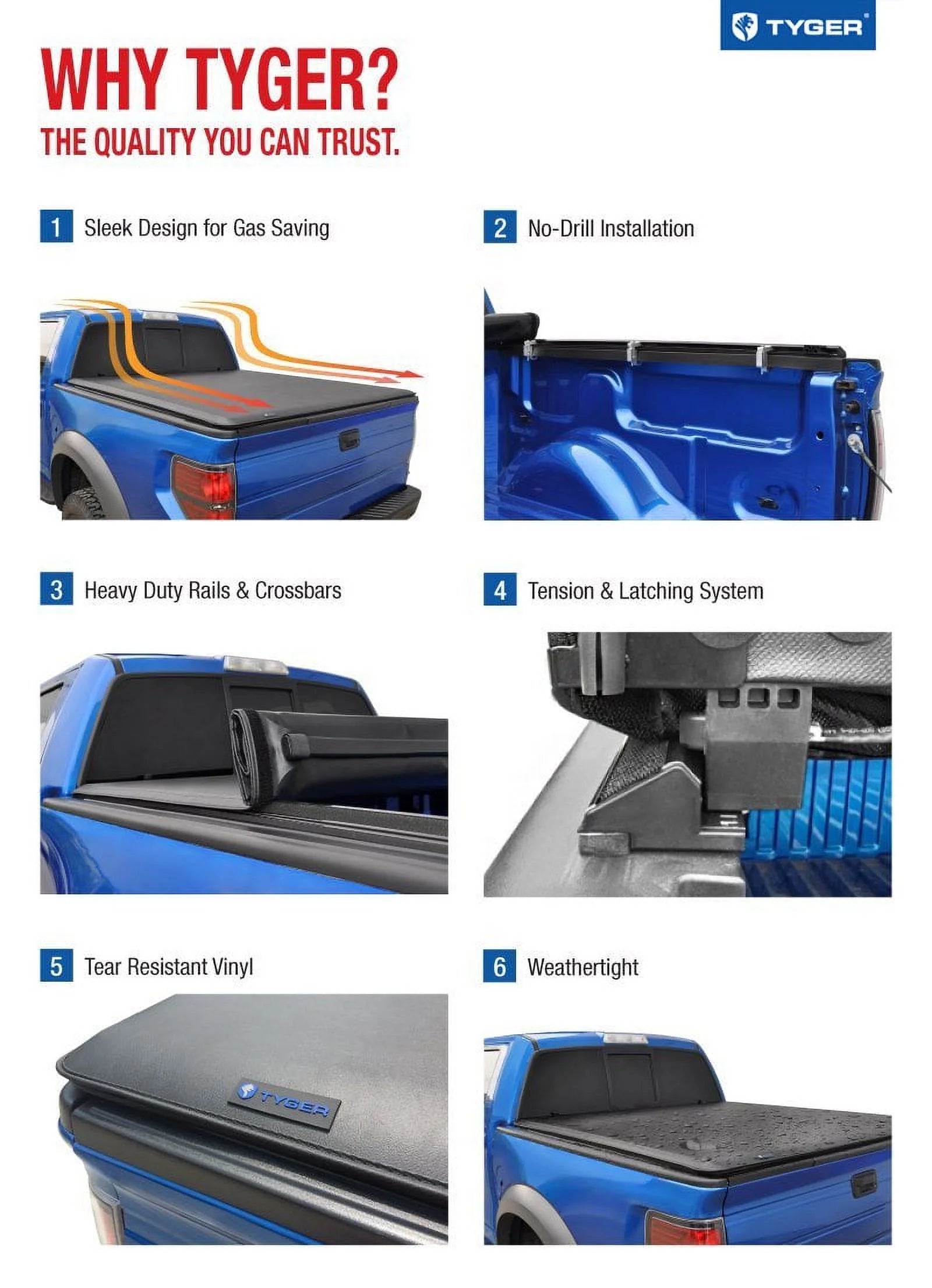 Soft Roll-up Truck Bed Tonneau Cover for 6'7" Bed D78127