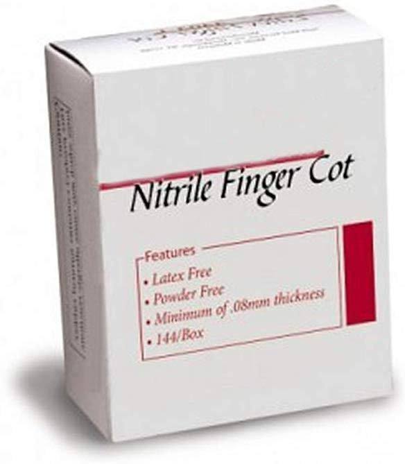X-Large Disposable Nitrile Finger Cots, Box of 144 B68917